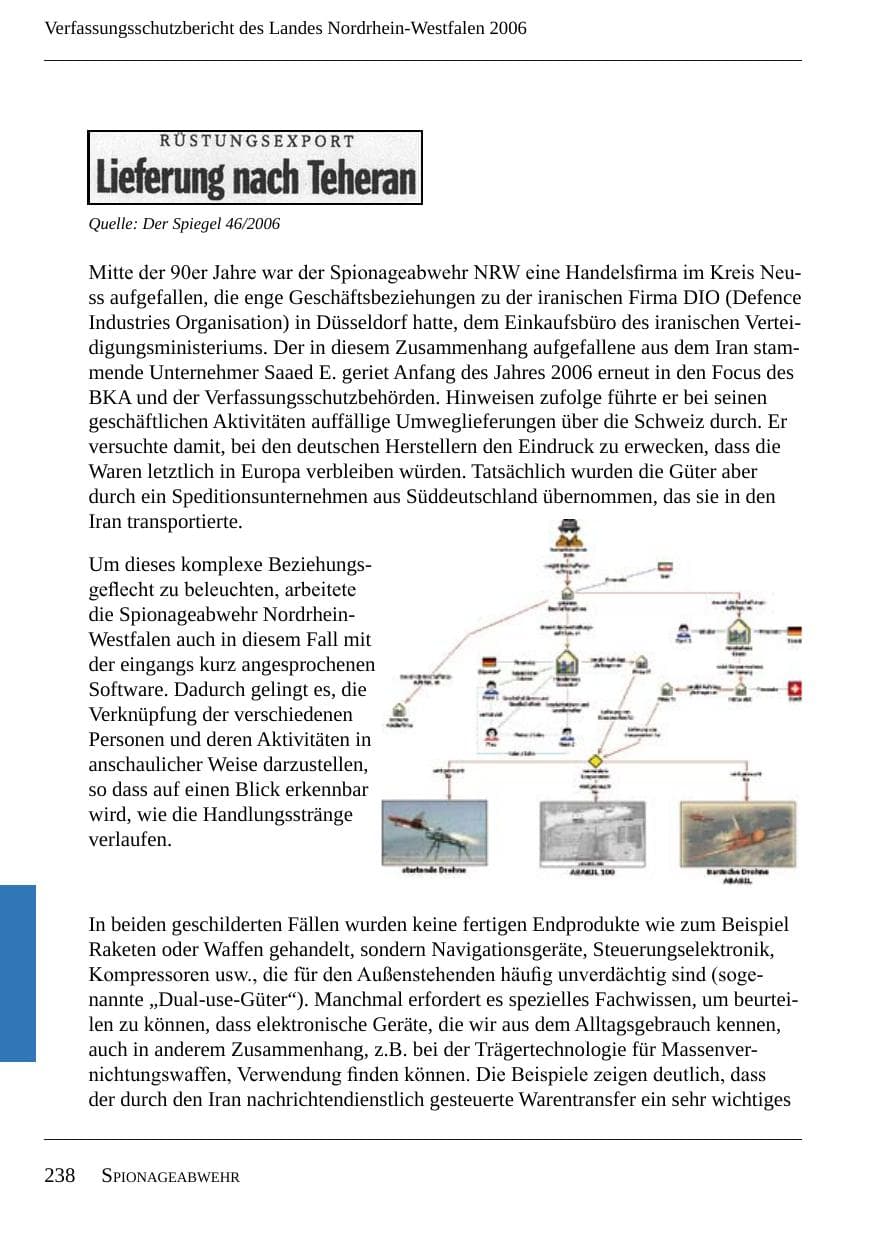 Seite 240 des Verfassungsschutzbericht 2006 Nordrhein-Westfalen