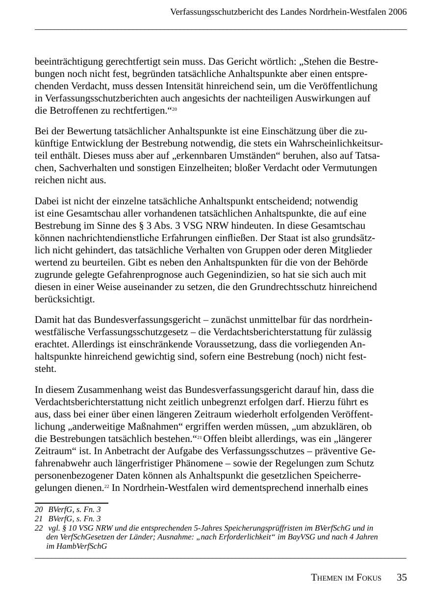 Seite 37 des Verfassungsschutzbericht 2006 Nordrhein-Westfalen