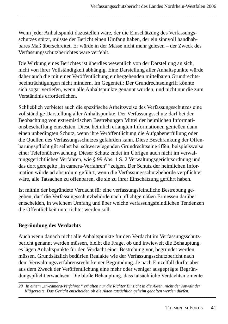 Seite 43 des Verfassungsschutzbericht 2006 Nordrhein-Westfalen