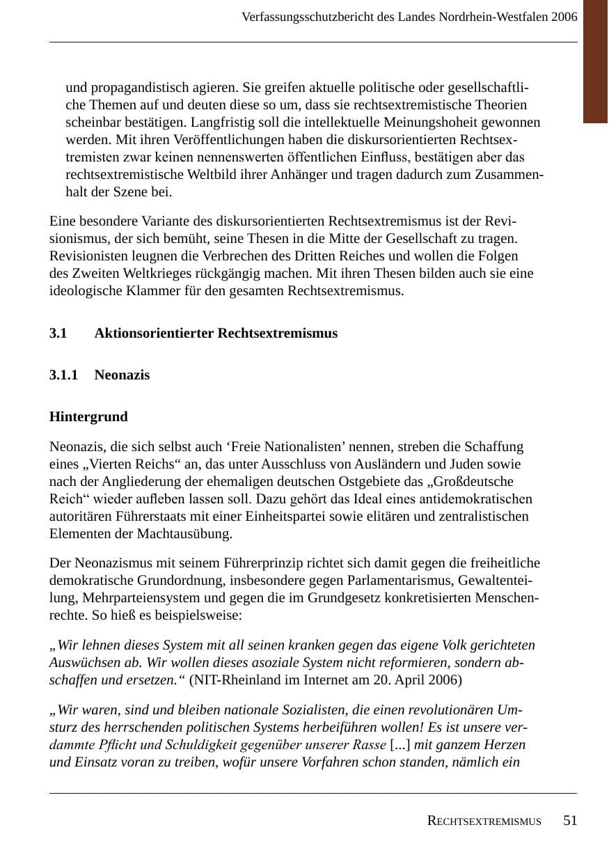 Seite 53 des Verfassungsschutzbericht 2006 Nordrhein-Westfalen