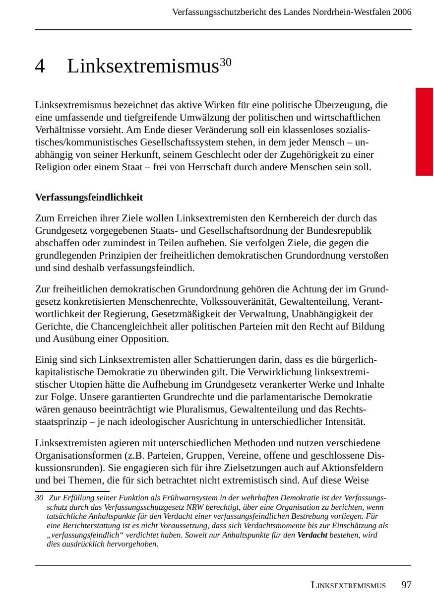 Seite 99 des Verfassungsschutzbericht 2006 Nordrhein-Westfalen