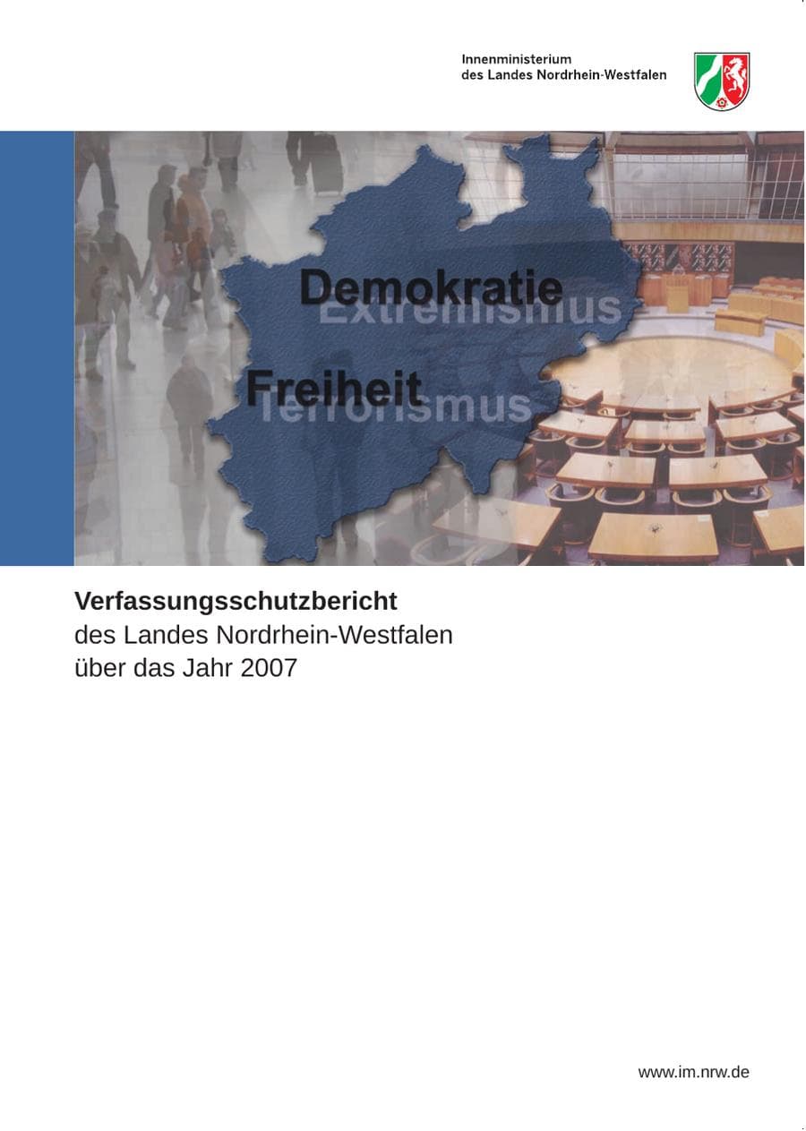 Seite 1 des Verfassungsschutzbericht 2007 Nordrhein-Westfalen