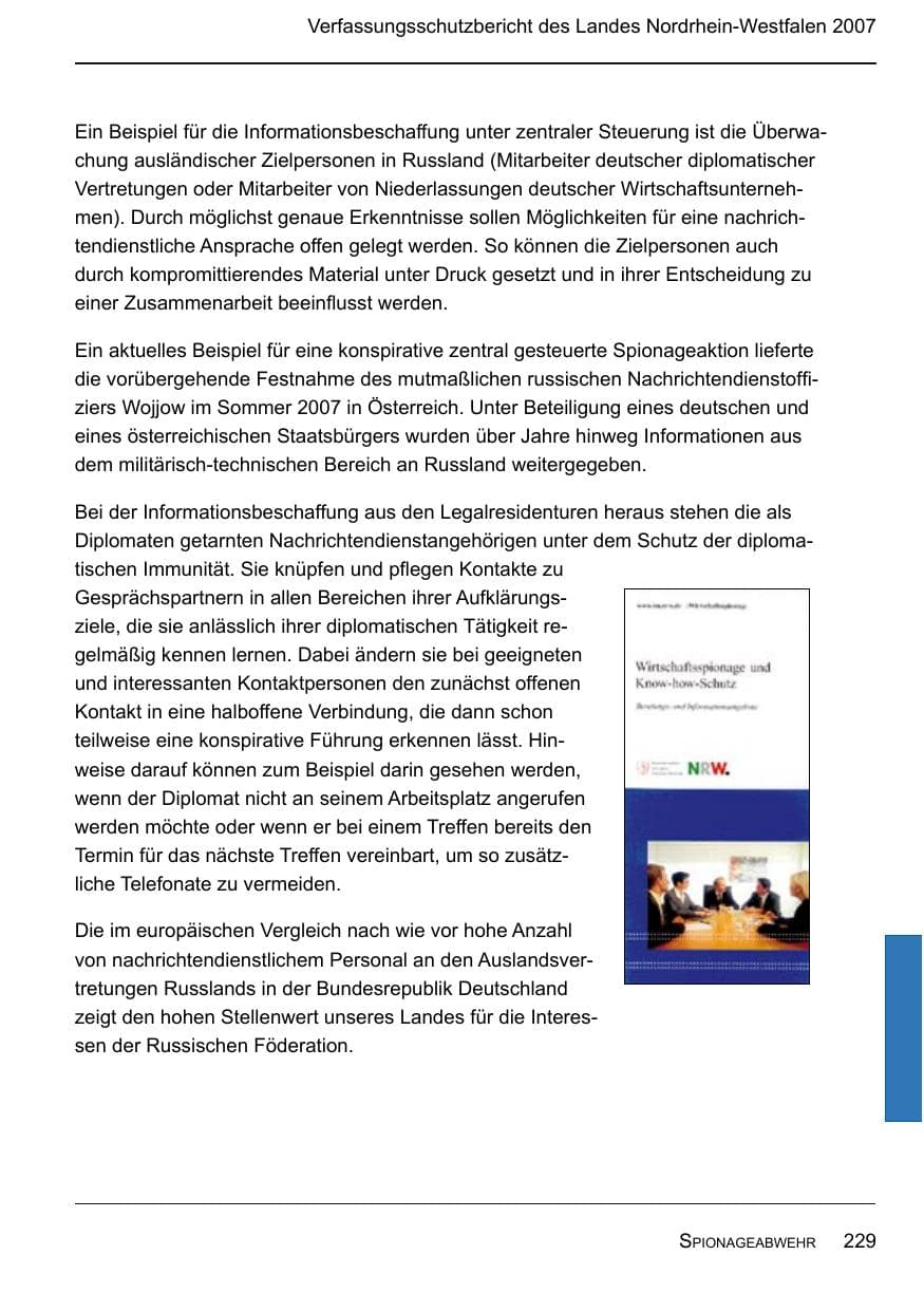 Seite 231 des Verfassungsschutzbericht 2007 Nordrhein-Westfalen
