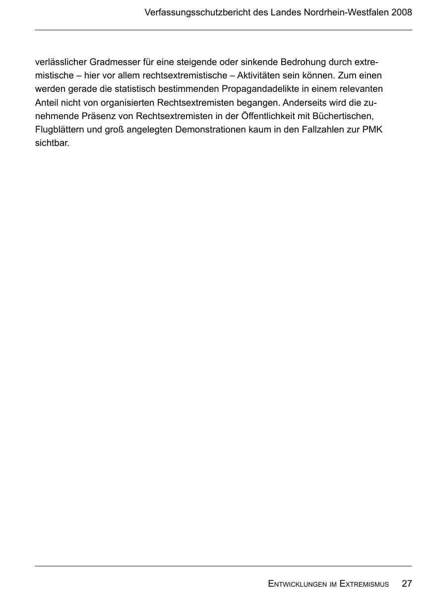 Seite 29 des Verfassungsschutzbericht 2008 Nordrhein-Westfalen