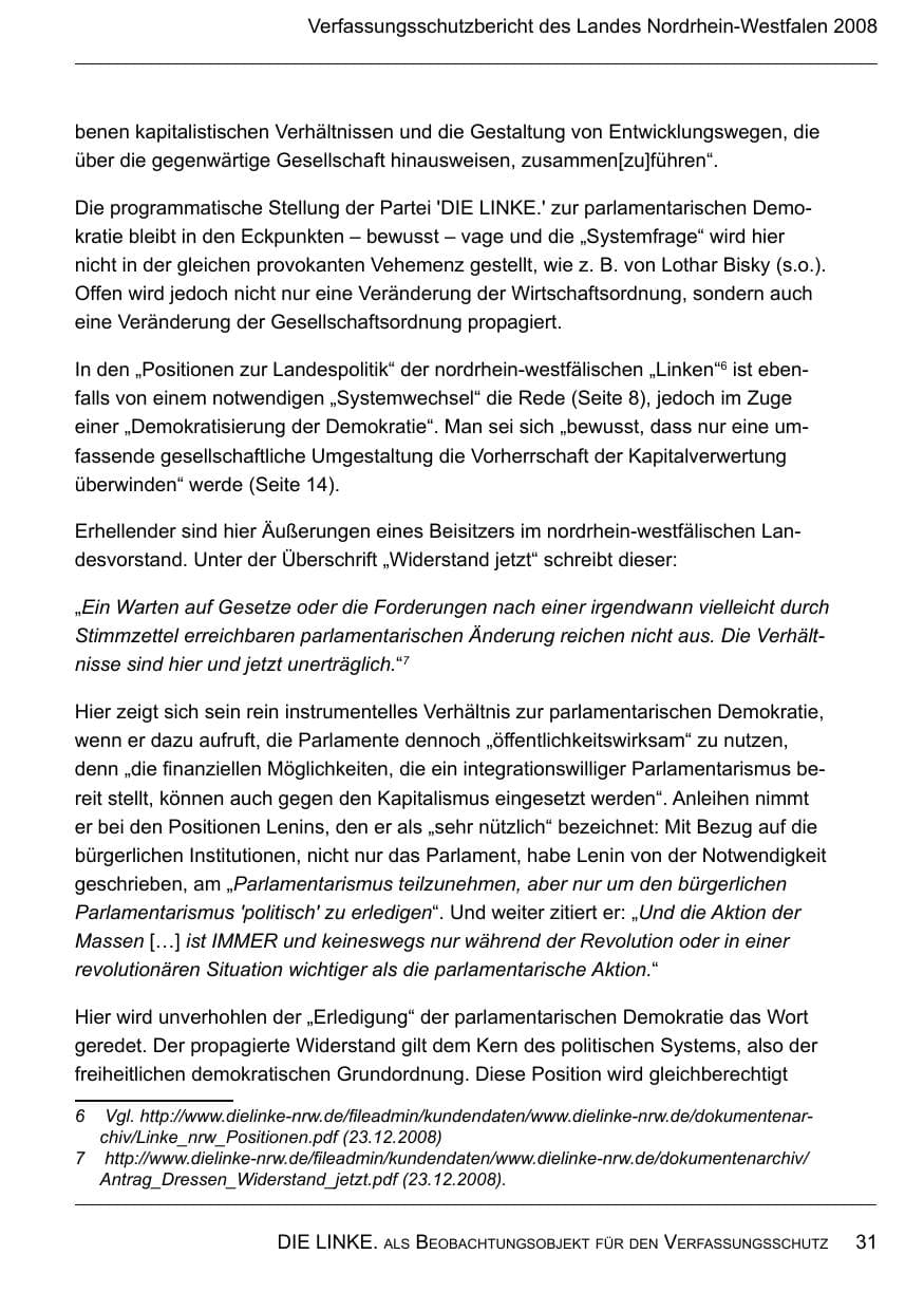 Seite 33 des Verfassungsschutzbericht 2008 Nordrhein-Westfalen