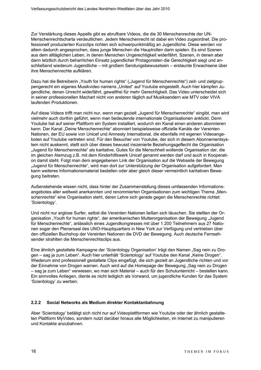Seite 17 des Verfassungsschutzbericht 2010 Nordrhein-Westfalen