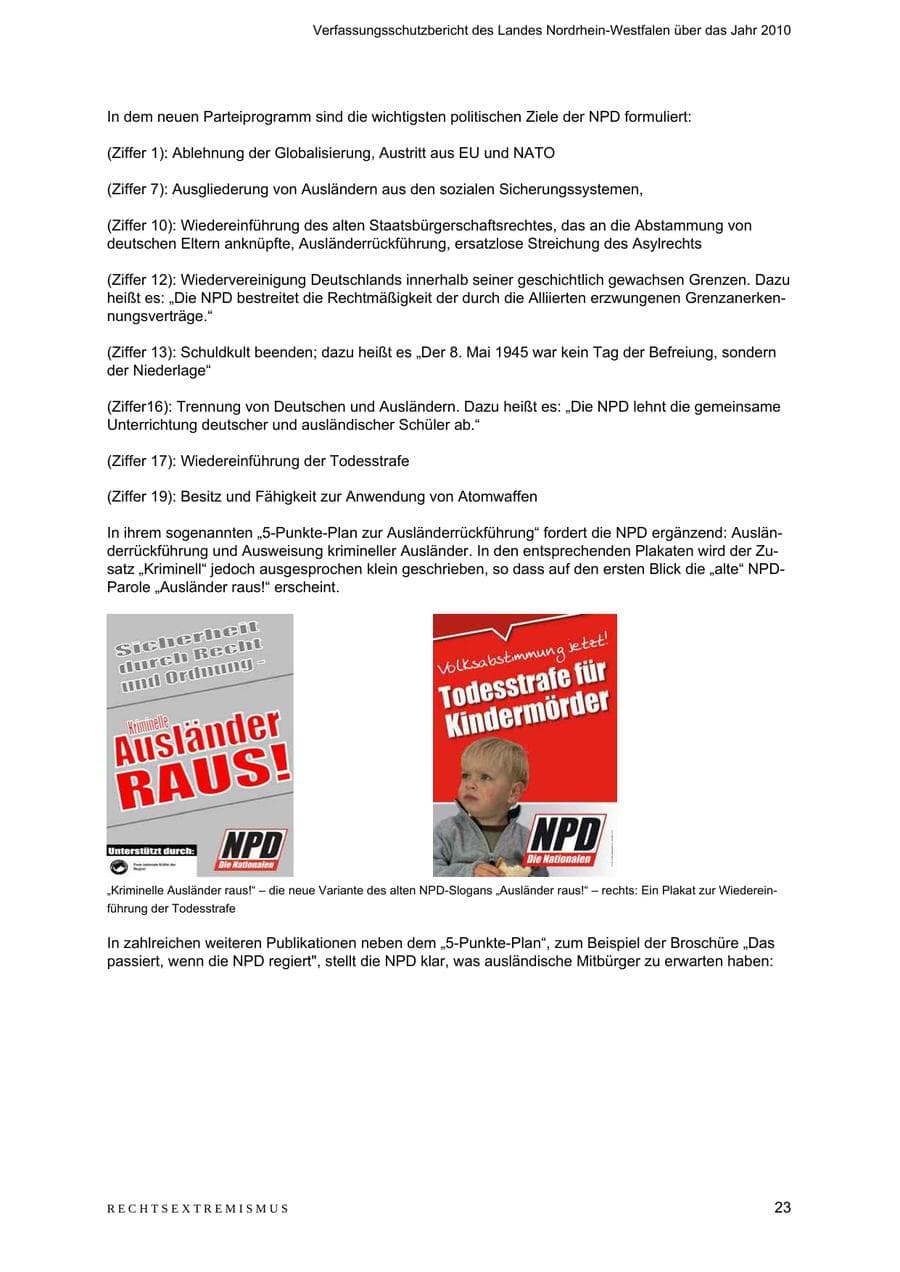 Seite 24 des Verfassungsschutzbericht 2010 Nordrhein-Westfalen