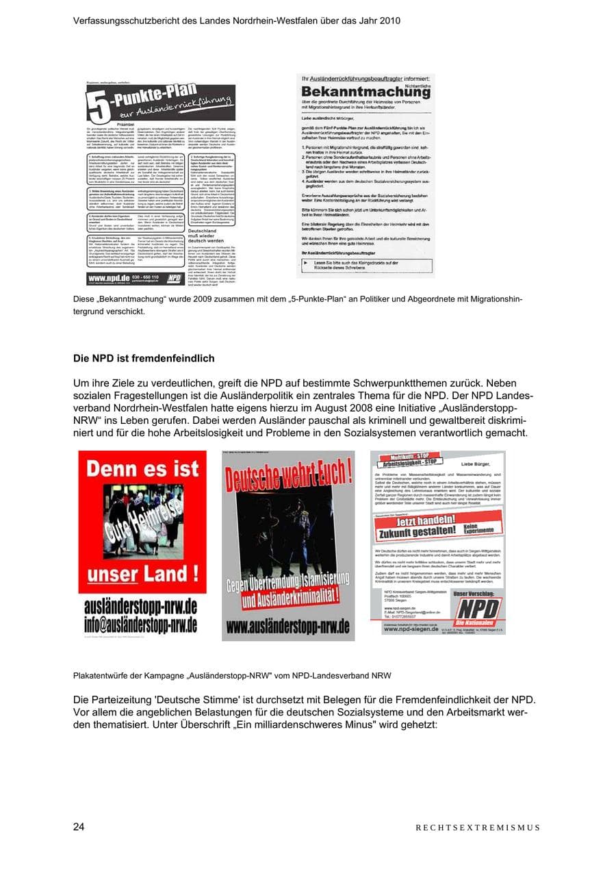 Seite 25 des Verfassungsschutzbericht 2010 Nordrhein-Westfalen