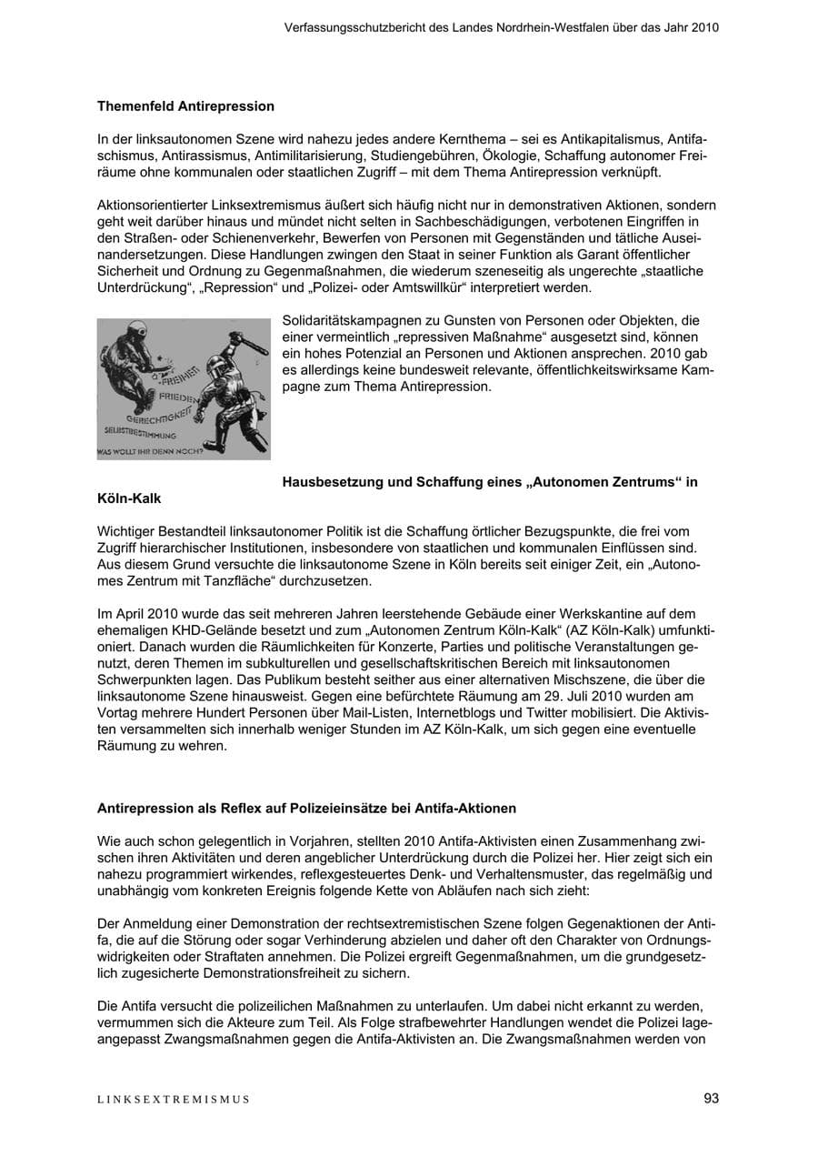 Seite 94 des Verfassungsschutzbericht 2010 Nordrhein-Westfalen