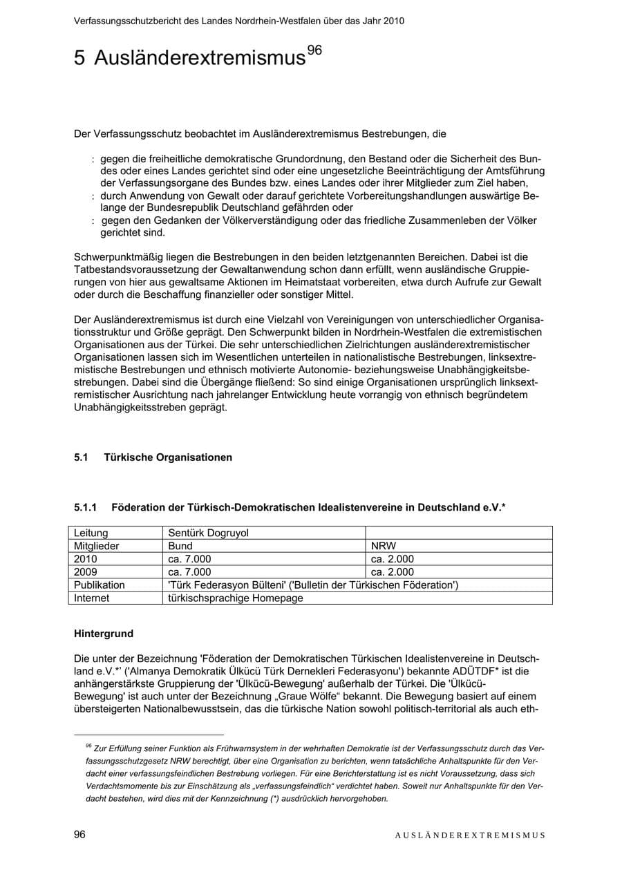 Seite 97 des Verfassungsschutzbericht 2010 Nordrhein-Westfalen