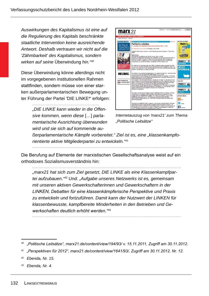 Seite 134 des Verfassungsschutzbericht 2012 Nordrhein-Westfalen