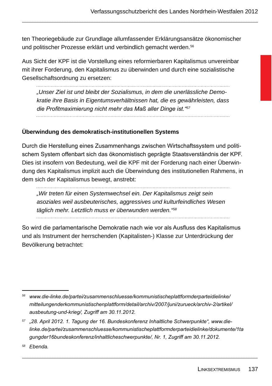 Seite 139 des Verfassungsschutzbericht 2012 Nordrhein-Westfalen