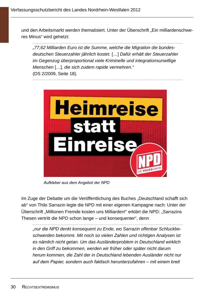 Seite 32 des Verfassungsschutzbericht 2012 Nordrhein-Westfalen