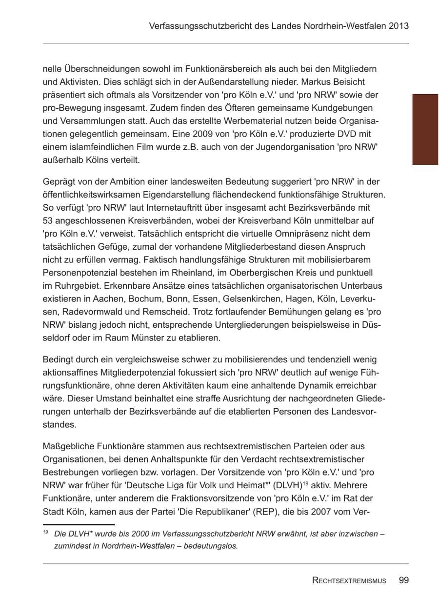 Seite 101 des Verfassungsschutzbericht 2013 Nordrhein-Westfalen