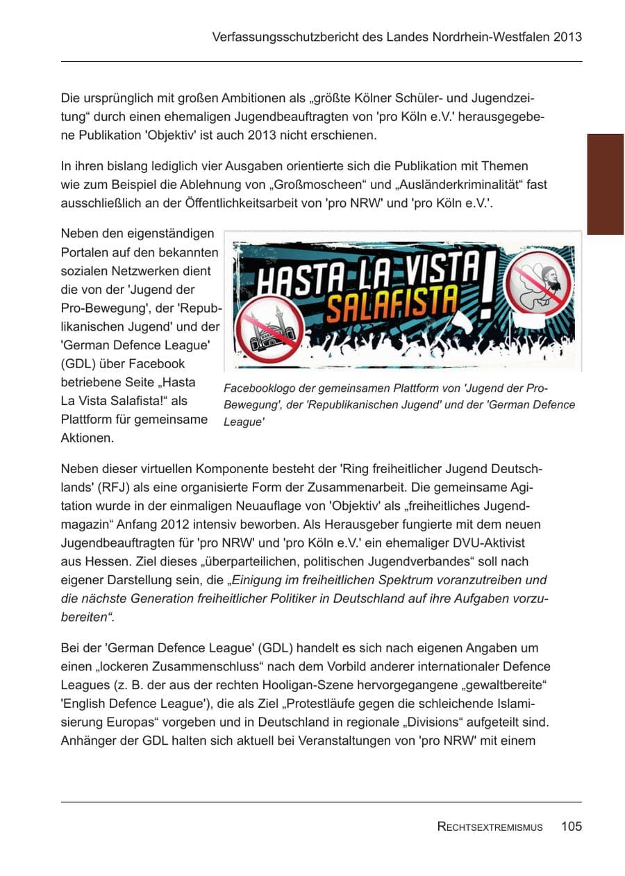 Seite 107 des Verfassungsschutzbericht 2013 Nordrhein-Westfalen