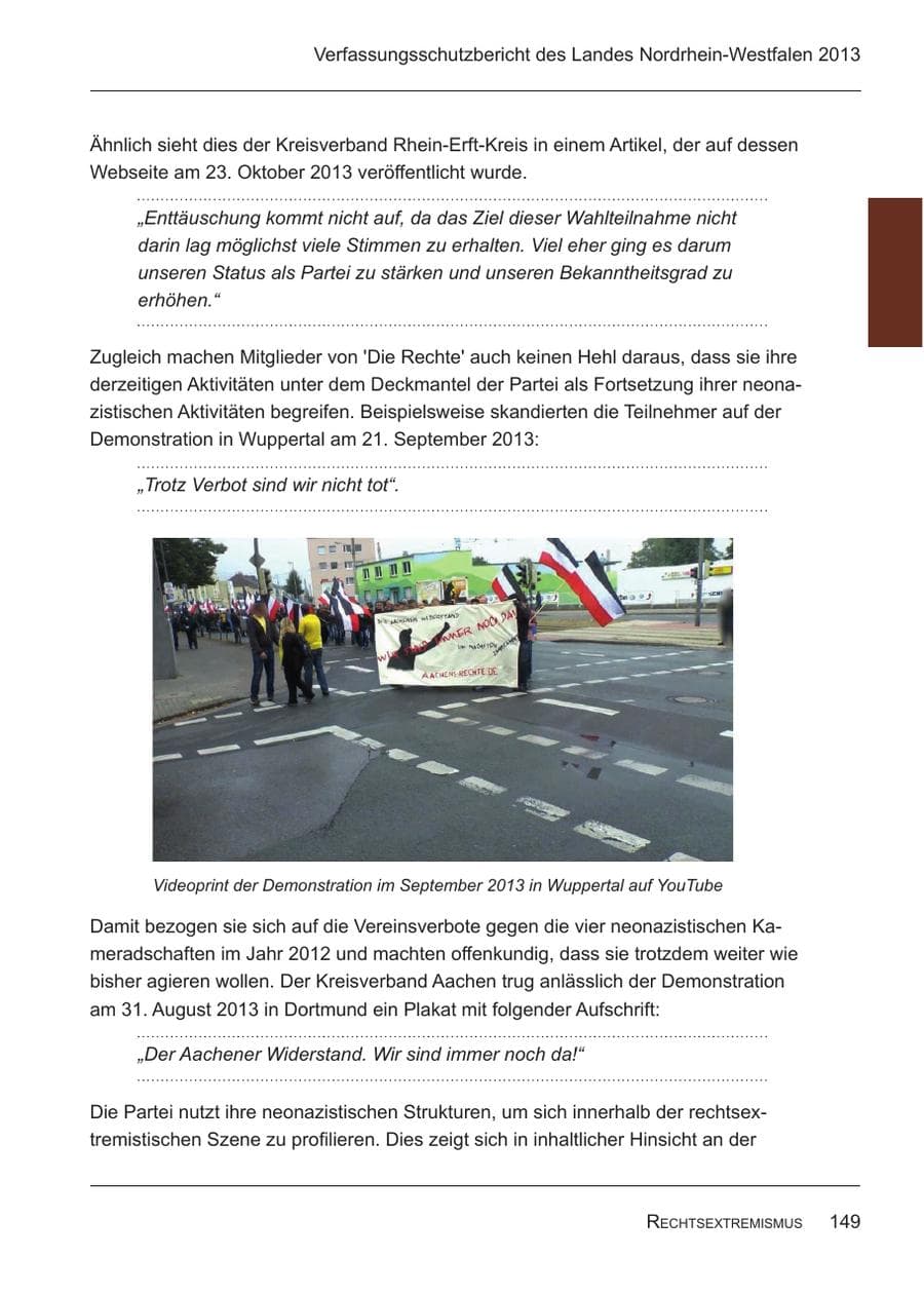 Seite 151 des Verfassungsschutzbericht 2013 Nordrhein-Westfalen