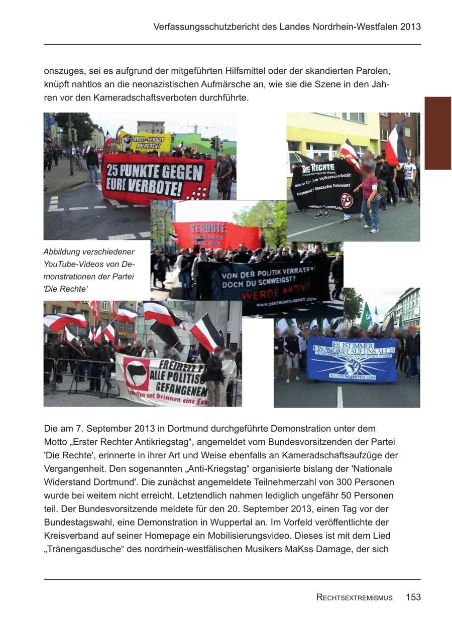 Seite 155 des Verfassungsschutzbericht 2013 Nordrhein-Westfalen