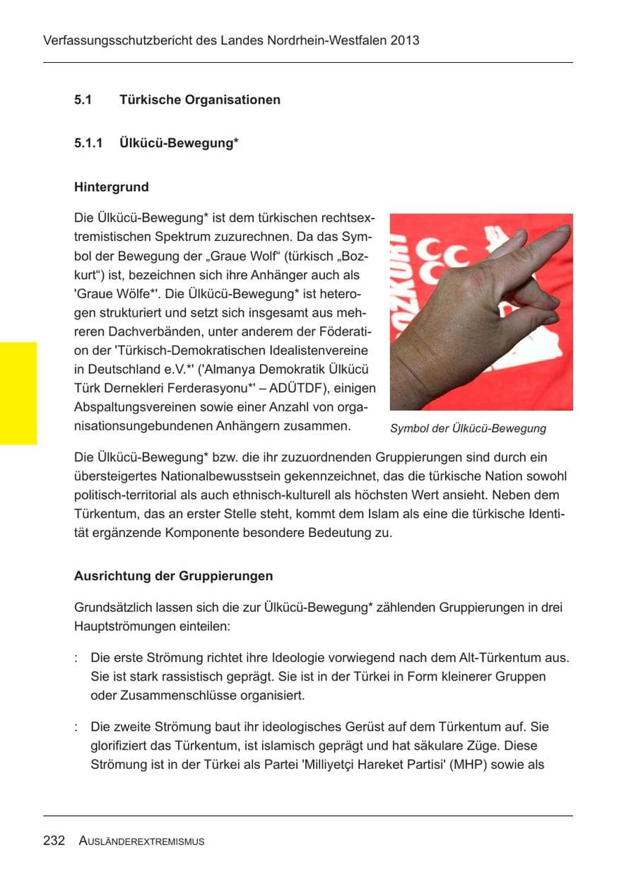 Seite 234 des Verfassungsschutzbericht 2013 Nordrhein-Westfalen