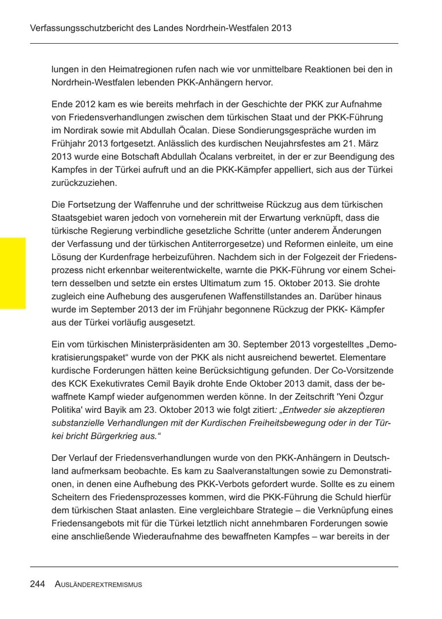 Seite 246 des Verfassungsschutzbericht 2013 Nordrhein-Westfalen