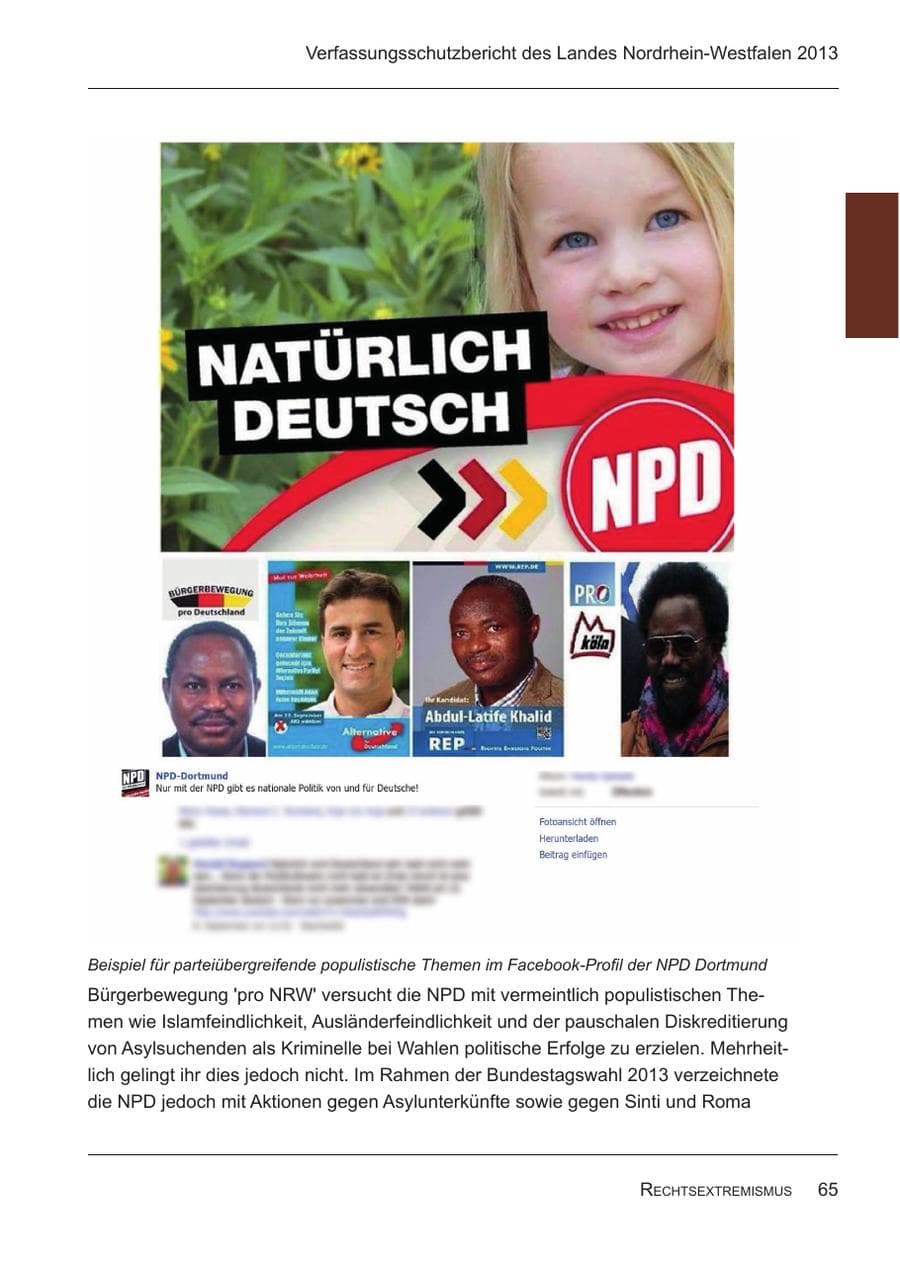 Seite 67 des Verfassungsschutzbericht 2013 Nordrhein-Westfalen