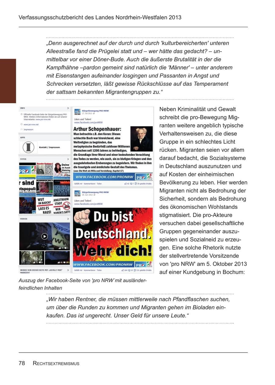Seite 80 des Verfassungsschutzbericht 2013 Nordrhein-Westfalen