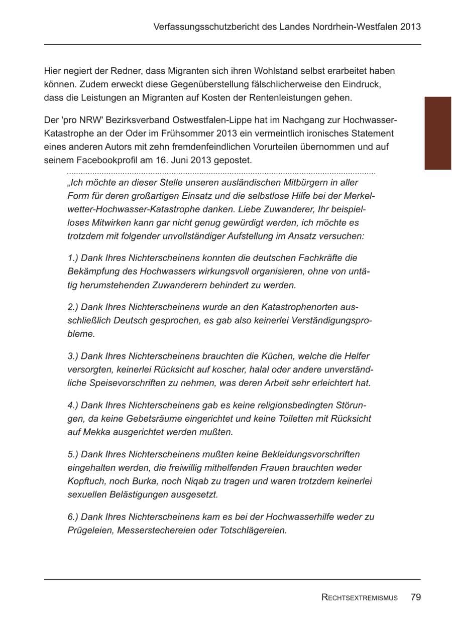Seite 81 des Verfassungsschutzbericht 2013 Nordrhein-Westfalen