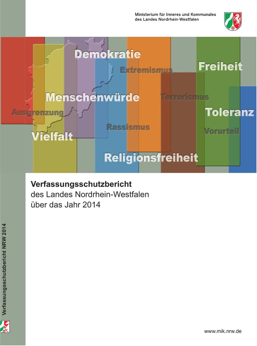 Seite 1 des Verfassungsschutzbericht 2014 Nordrhein-Westfalen