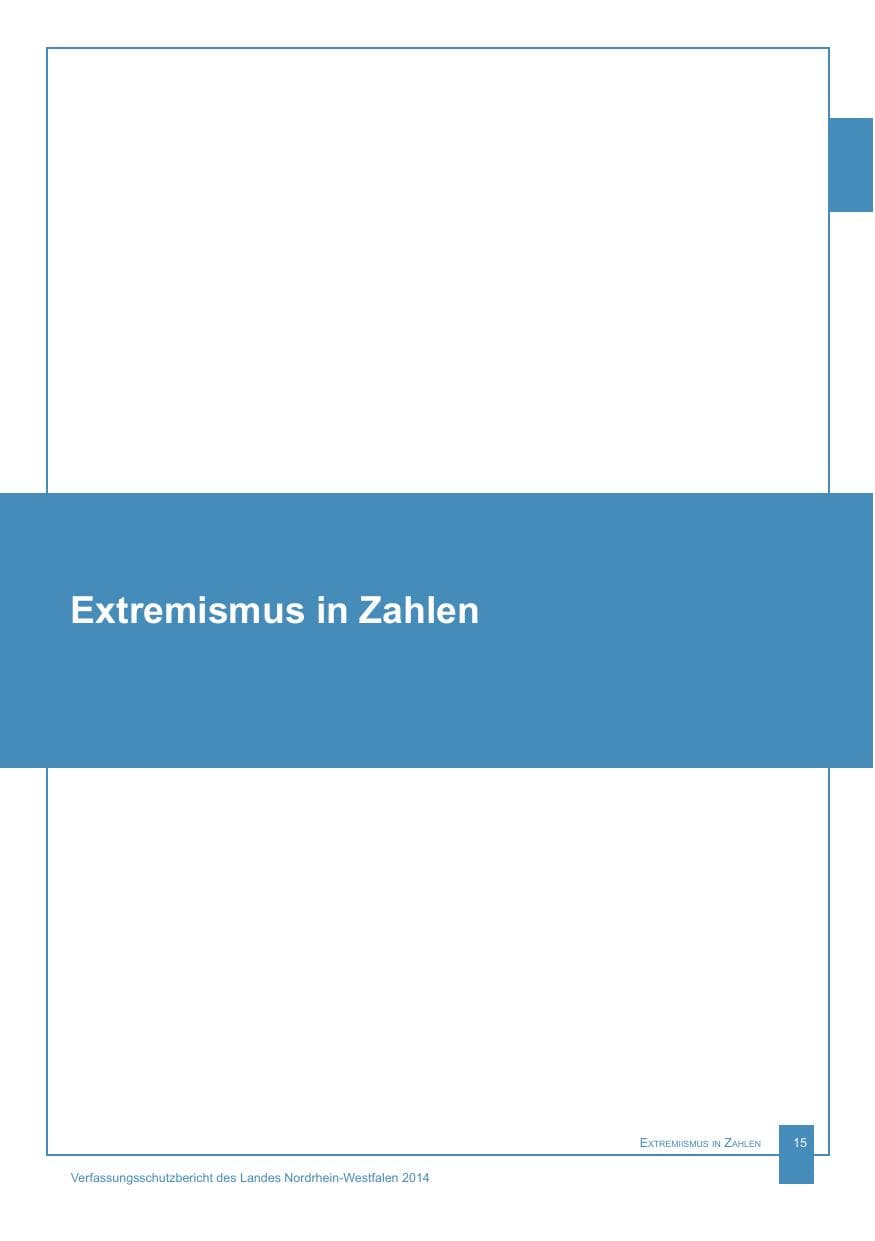 Seite 16 des Verfassungsschutzbericht 2014 Nordrhein-Westfalen