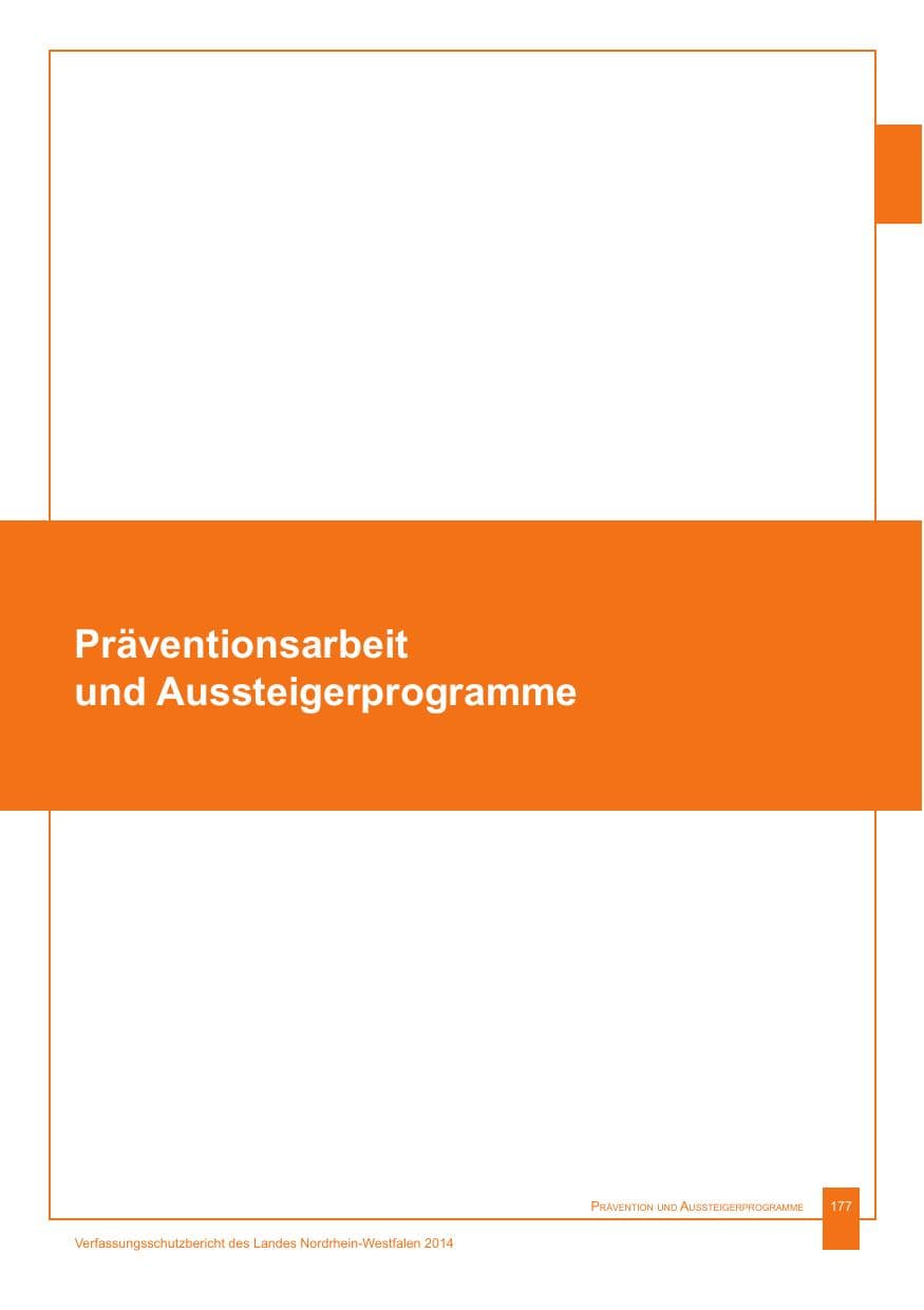 Seite 178 des Verfassungsschutzbericht 2014 Nordrhein-Westfalen