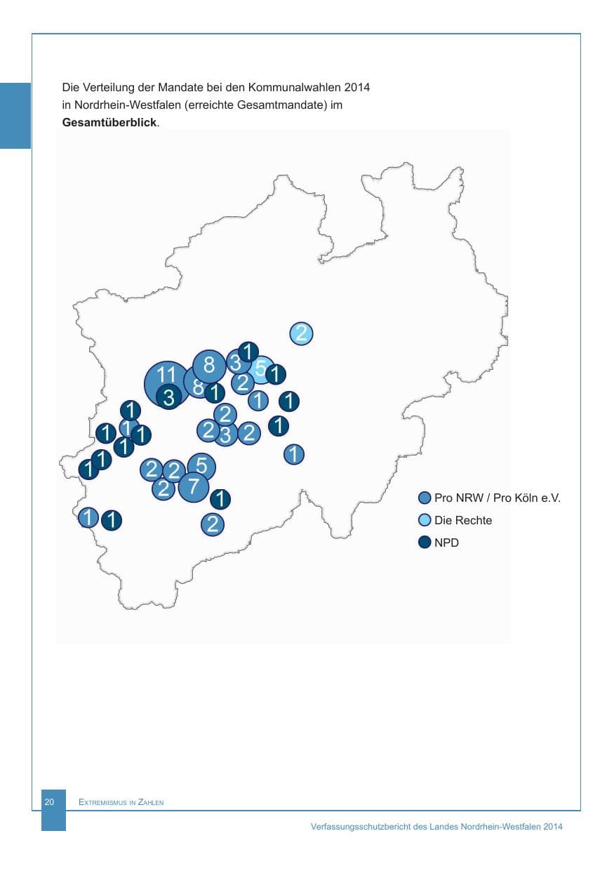 Seite 21 des Verfassungsschutzbericht 2014 Nordrhein-Westfalen