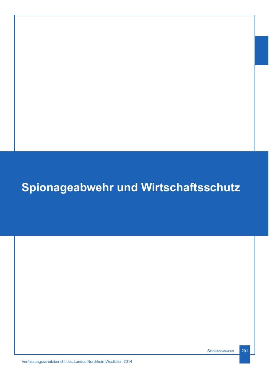 Seite 202 des Verfassungsschutzbericht 2014 Nordrhein-Westfalen