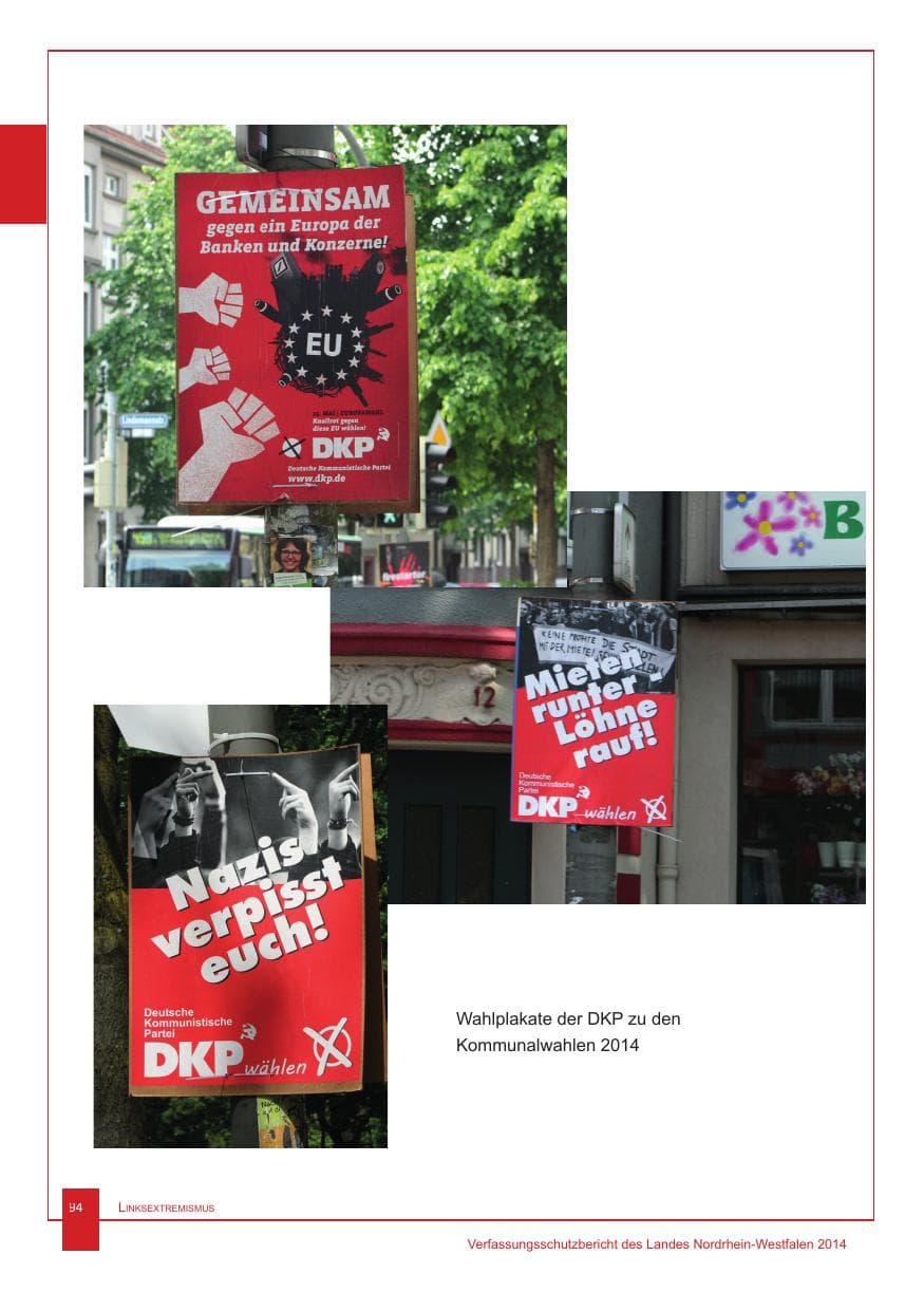 Seite 95 des Verfassungsschutzbericht 2014 Nordrhein-Westfalen