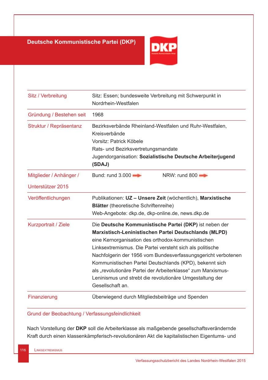 Seite 117 des Verfassungsschutzbericht 2015 Nordrhein-Westfalen