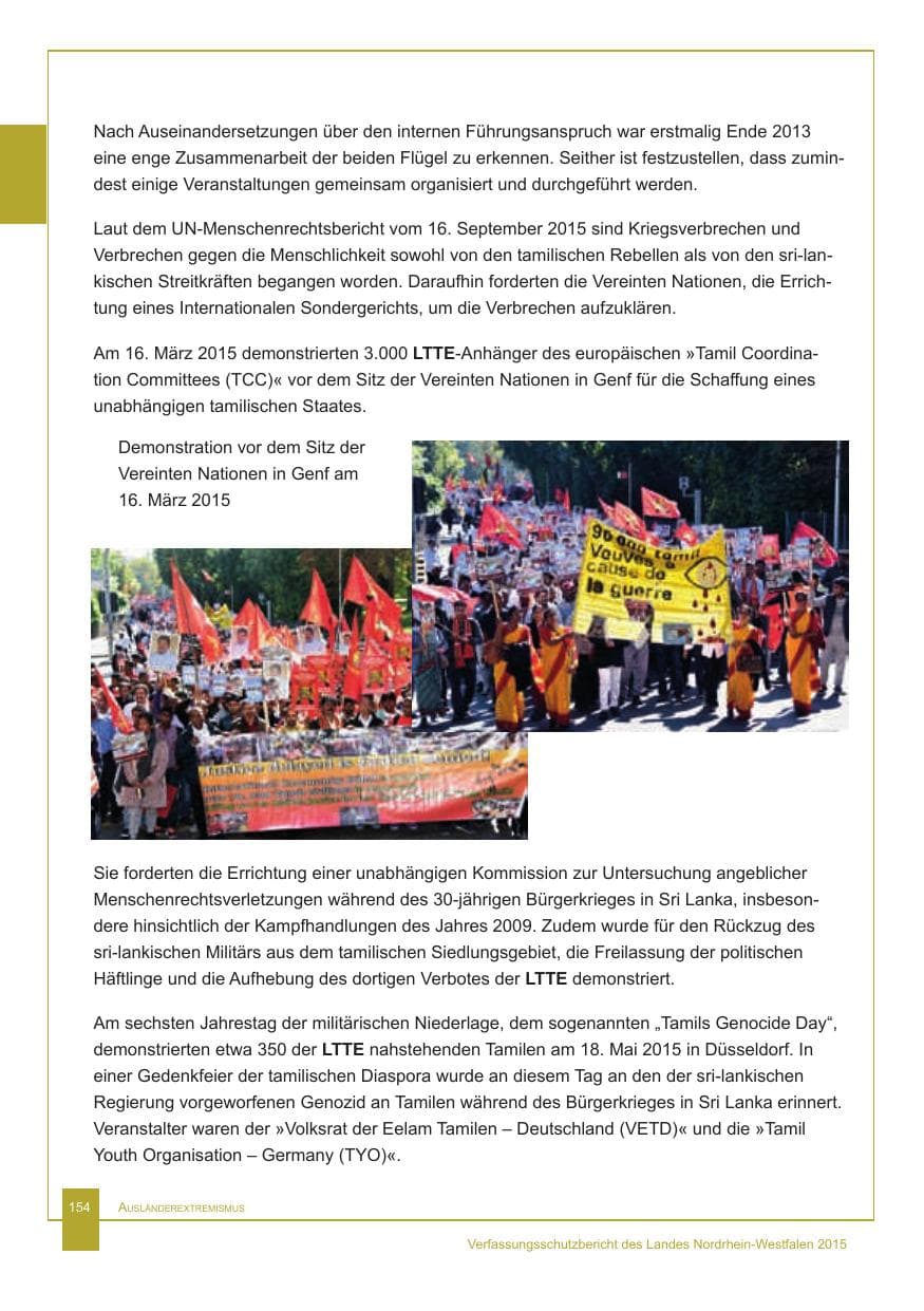 Seite 155 des Verfassungsschutzbericht 2015 Nordrhein-Westfalen