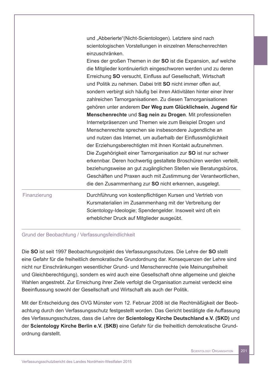 Seite 202 des Verfassungsschutzbericht 2015 Nordrhein-Westfalen