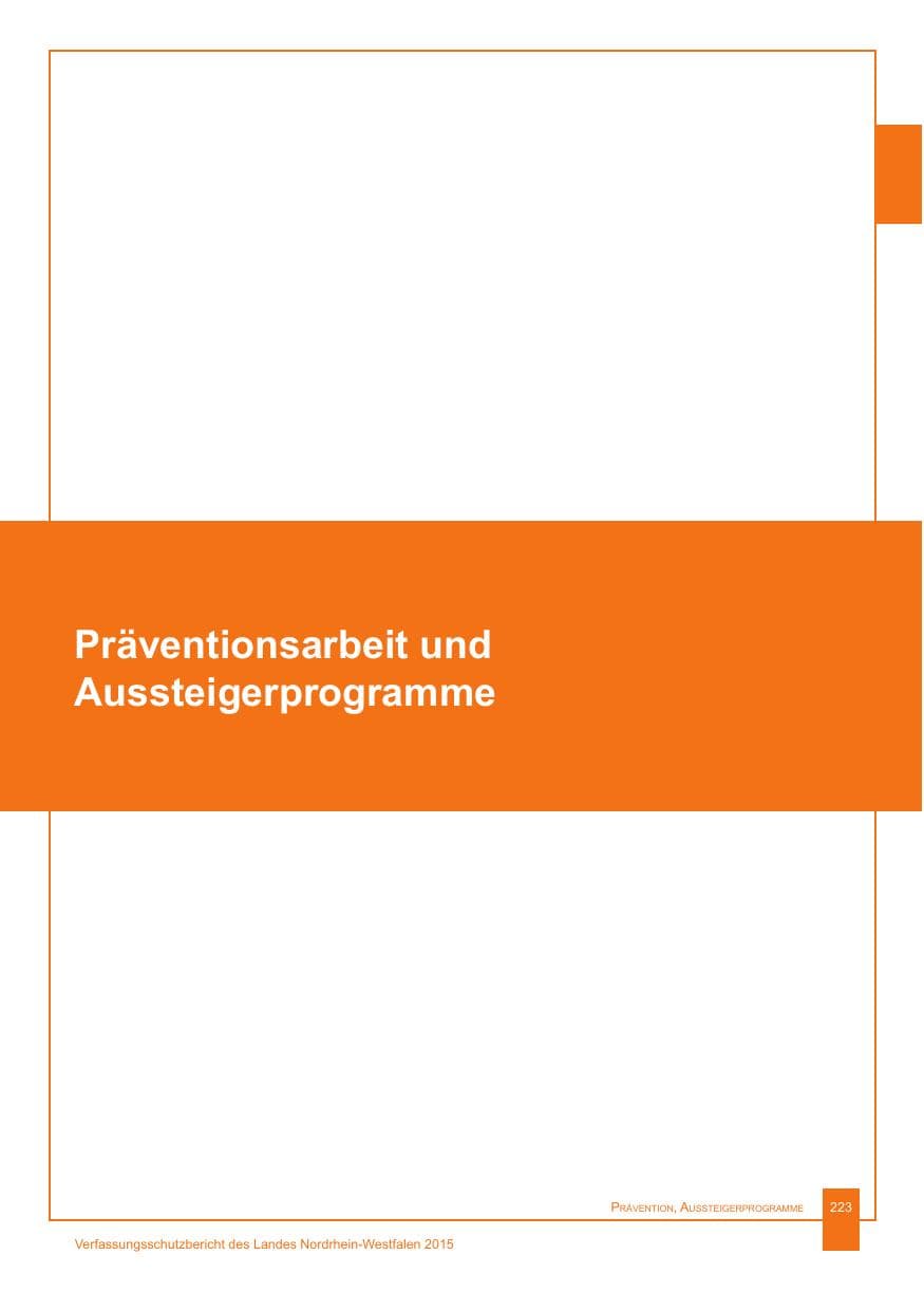 Seite 224 des Verfassungsschutzbericht 2015 Nordrhein-Westfalen