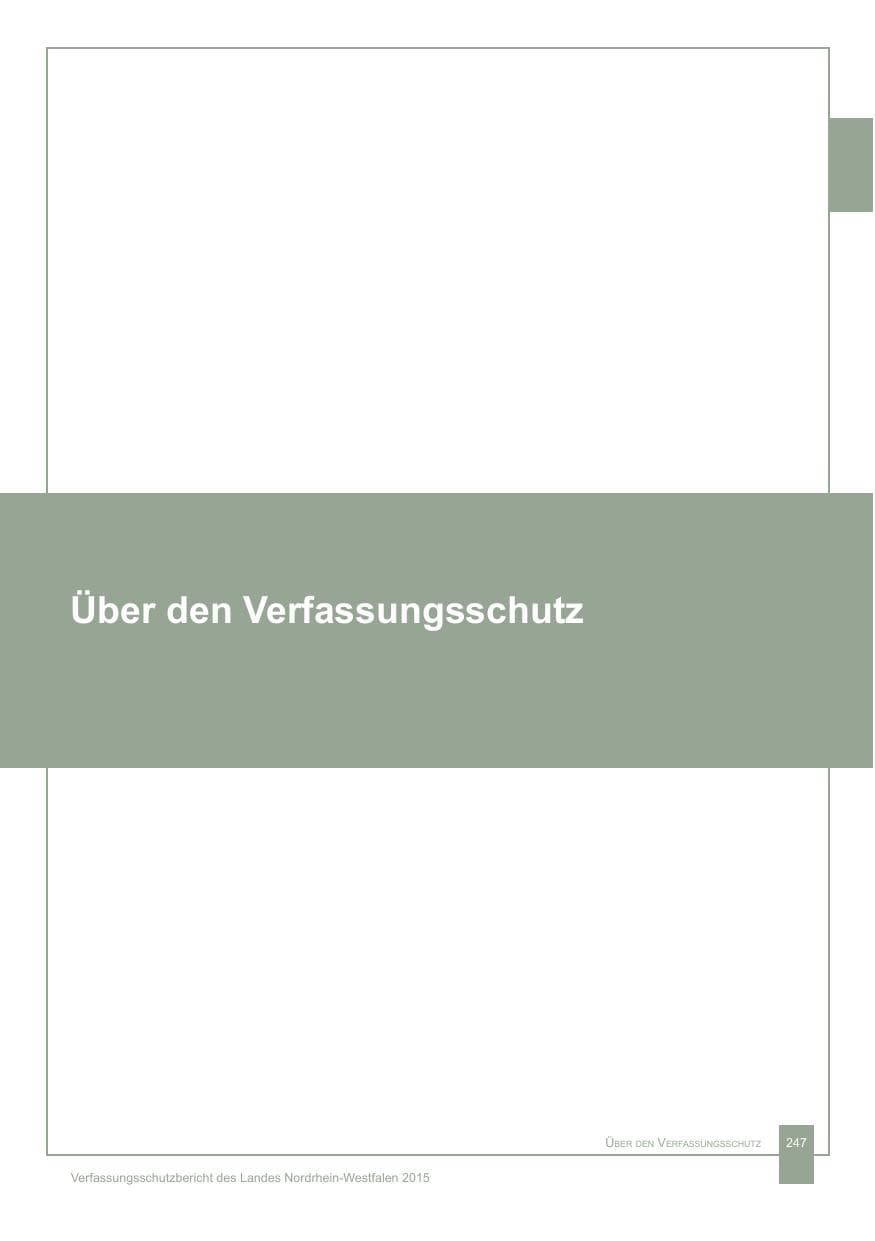 Seite 248 des Verfassungsschutzbericht 2015 Nordrhein-Westfalen