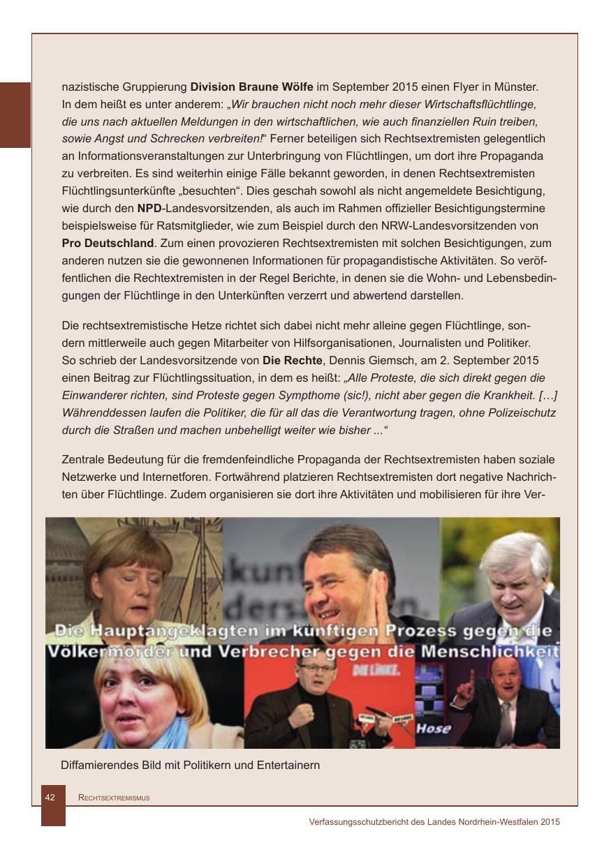 Seite 43 des Verfassungsschutzbericht 2015 Nordrhein-Westfalen