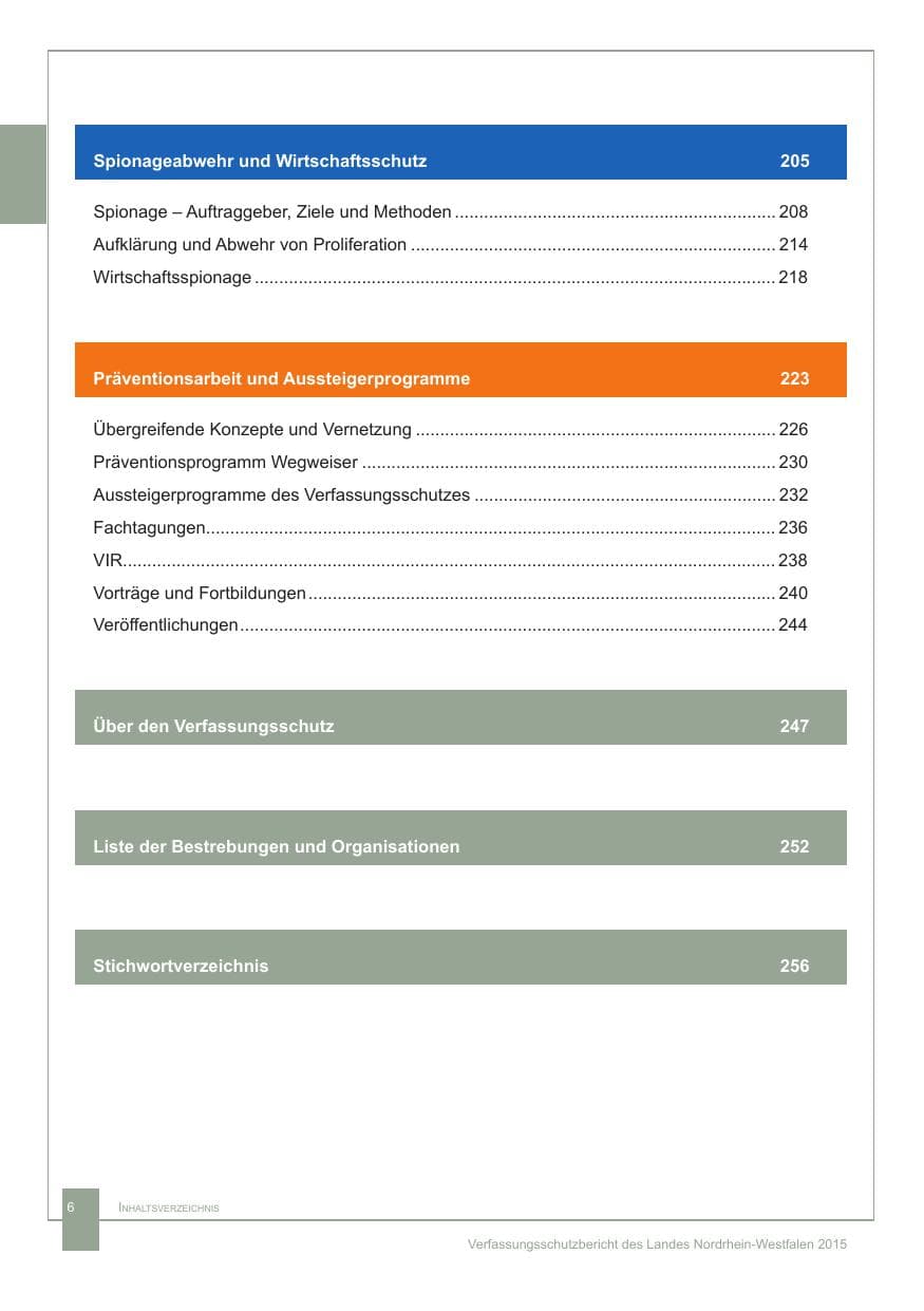 Seite 7 des Verfassungsschutzbericht 2015 Nordrhein-Westfalen