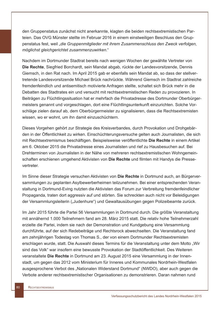 Seite 81 des Verfassungsschutzbericht 2015 Nordrhein-Westfalen