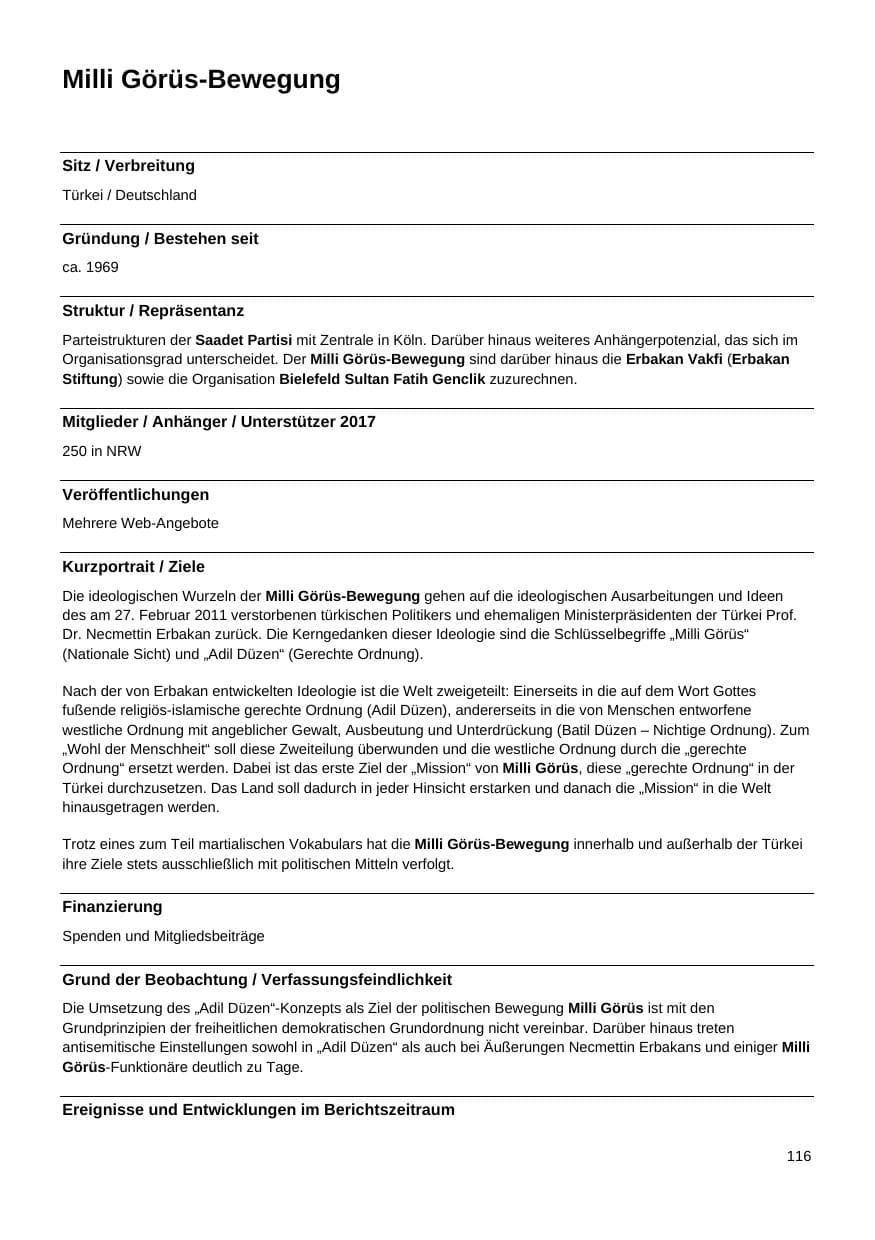 Seite 117 des Verfassungsschutzbericht 2017 Nordrhein-Westfalen