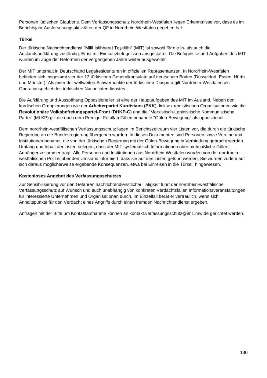 Seite 131 des Verfassungsschutzbericht 2017 Nordrhein-Westfalen