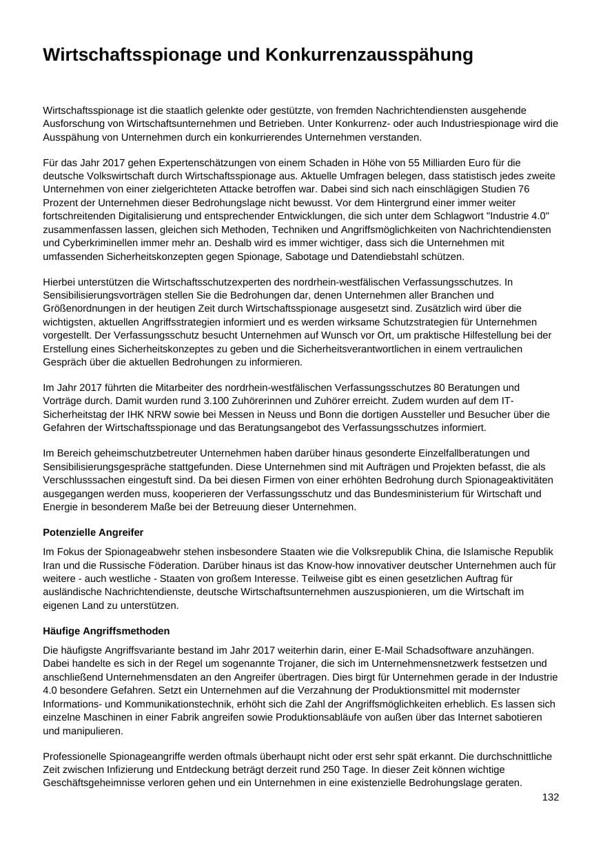 Seite 133 des Verfassungsschutzbericht 2017 Nordrhein-Westfalen