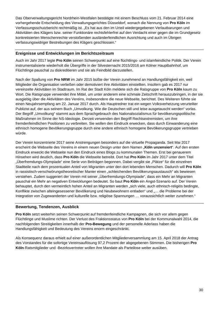 Seite 31 des Verfassungsschutzbericht 2017 Nordrhein-Westfalen