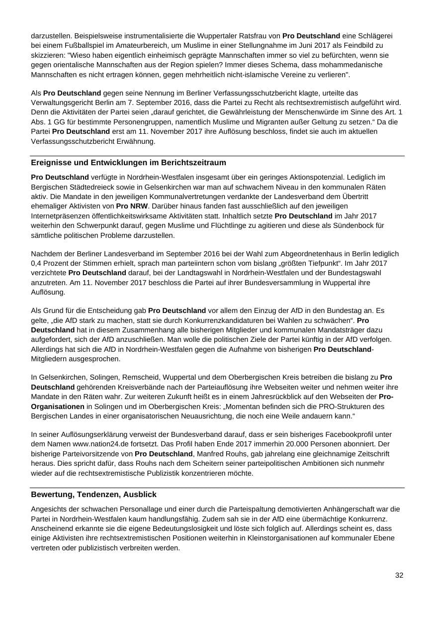 Seite 33 des Verfassungsschutzbericht 2017 Nordrhein-Westfalen