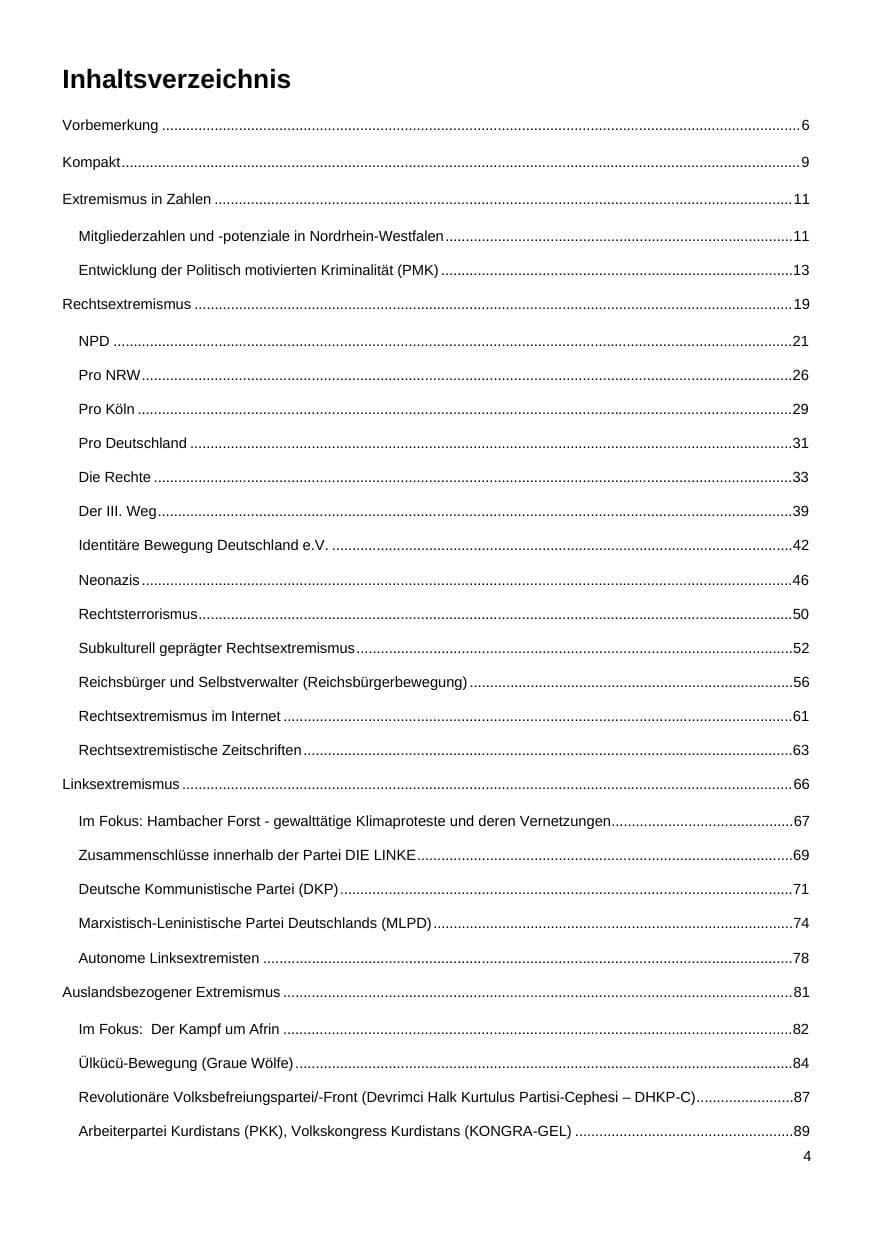 Seite 5 des Verfassungsschutzbericht 2017 Nordrhein-Westfalen