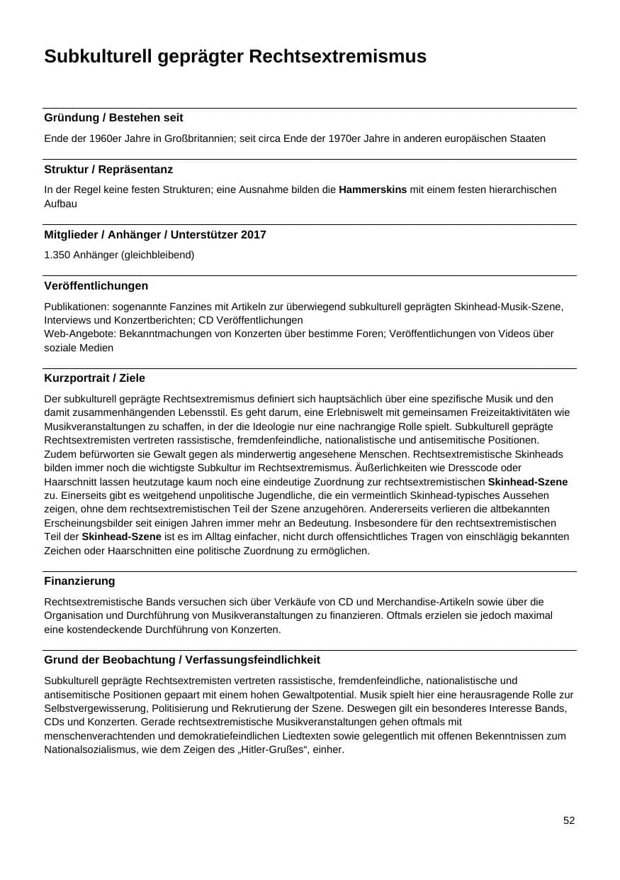 Seite 53 des Verfassungsschutzbericht 2017 Nordrhein-Westfalen