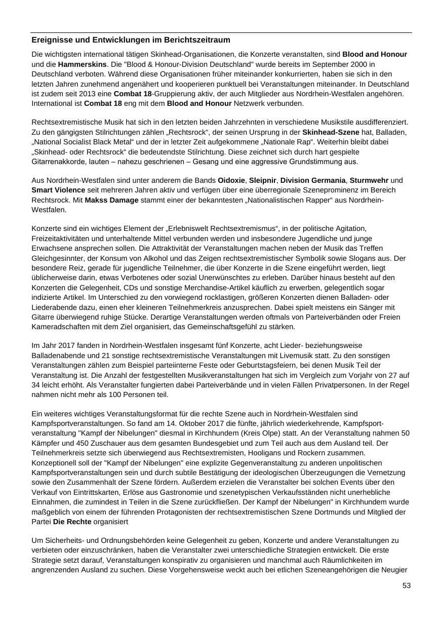 Seite 54 des Verfassungsschutzbericht 2017 Nordrhein-Westfalen