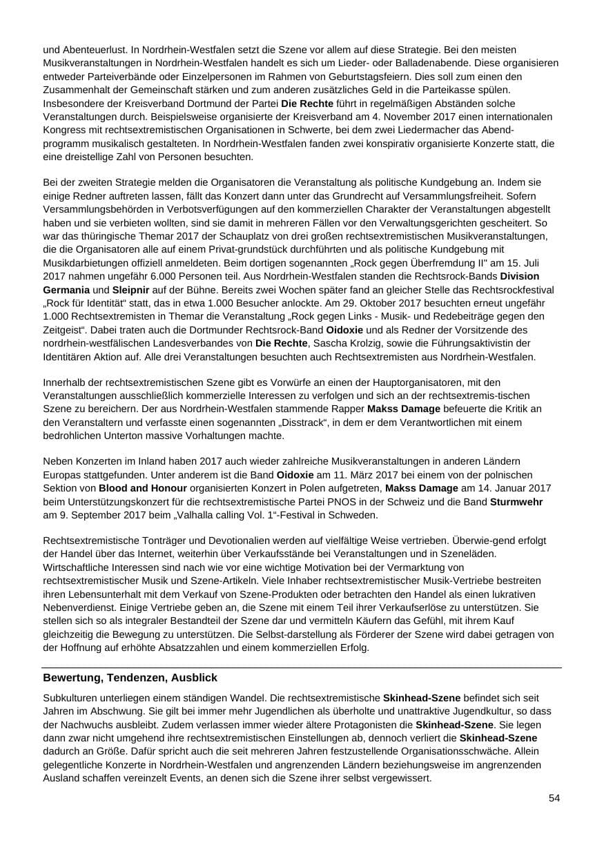 Seite 55 des Verfassungsschutzbericht 2017 Nordrhein-Westfalen