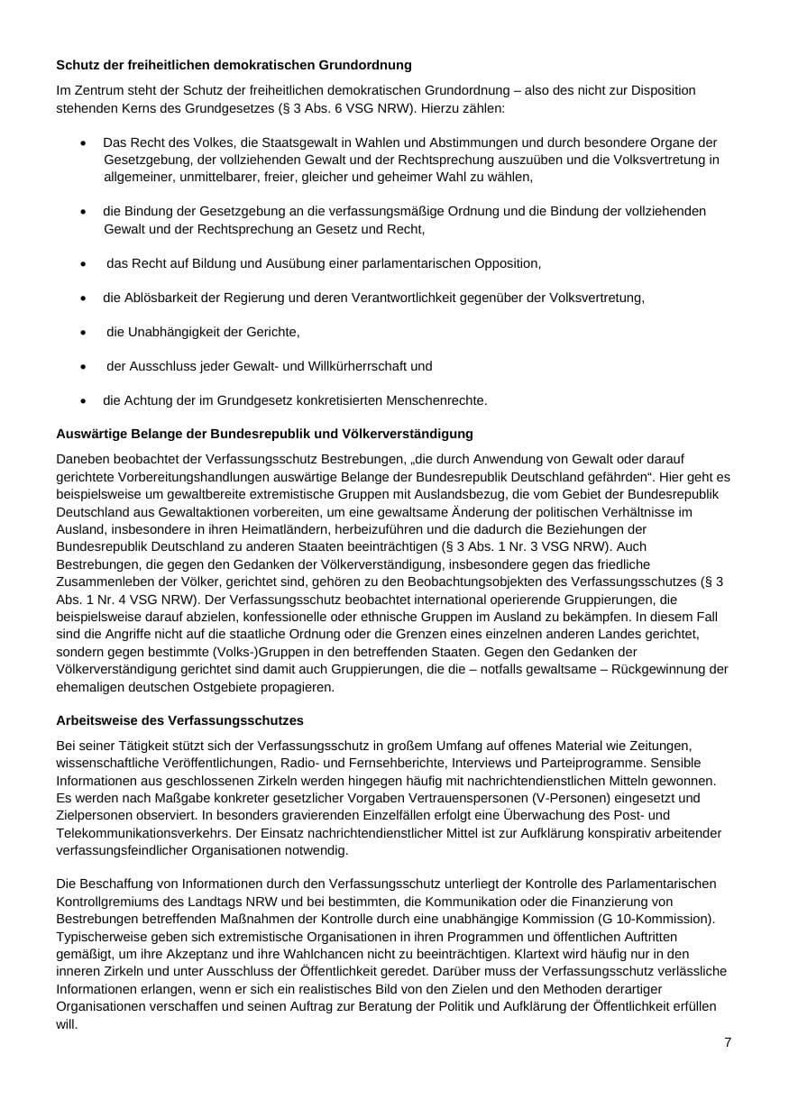 Seite 8 des Verfassungsschutzbericht 2017 Nordrhein-Westfalen